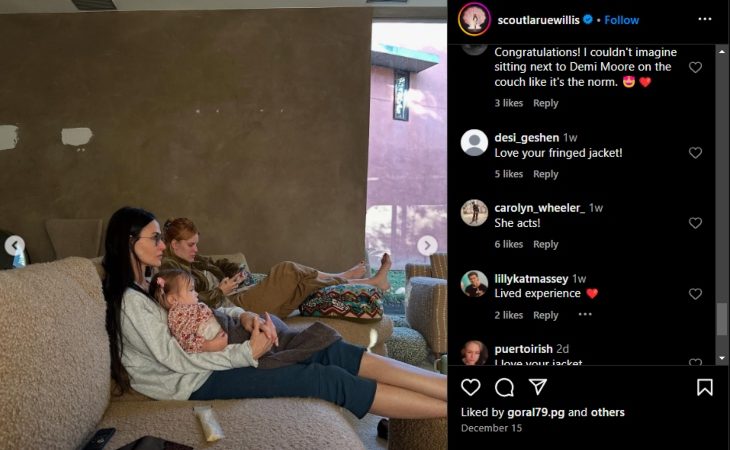 Demi Moore relaxes with the family. - Instagram