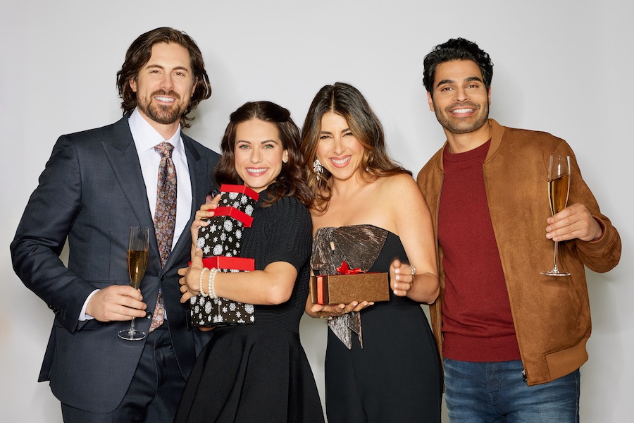 Photo: Chris McNally, Lyndsy Fonseca, Daniella Monet, Jag Bal Credit: ©2024 Hallmark Media/Photographer: Pooya Nabei