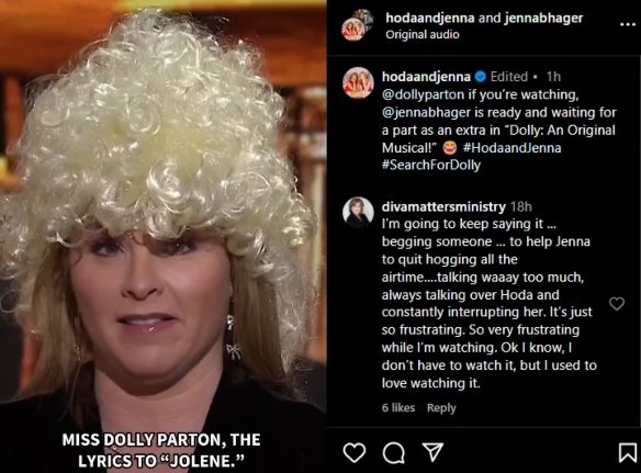 Jenna Bush Hager performs a rendition of Jolene. - Instagram