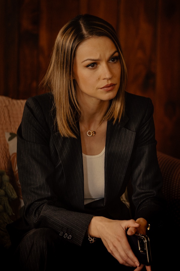 Kayla Wallace as Rebecca Savage in season 1, episode 7 of Landman streaming on Paramount+. Photo credit: Emerson Miller/Paramount+.