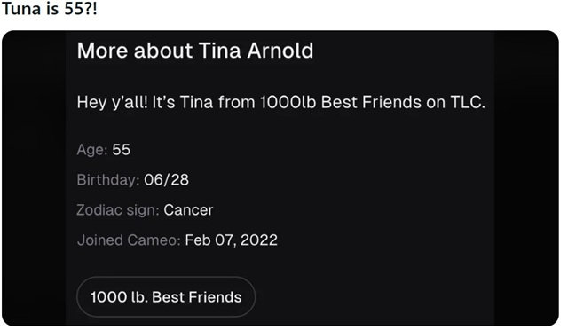 Tina Arnold From 1000-Lb Best Friends, Sourced From Reddit