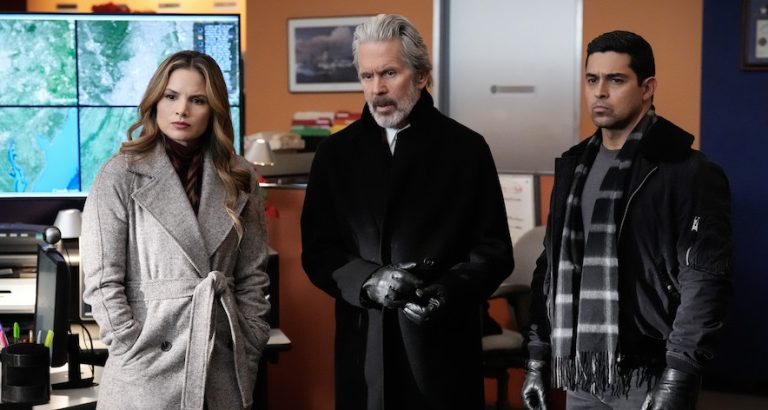 Pictured (L-R): Katrina Law as NCIS Special Agent Jessica Knight, Gary Cole as NCIS Special Agent Alden Parker, and Wilmer Valderrama as NCIS Special Agent Nicholas “Nick” Torres. Photo: Robert Voets/CBS ©2024 CBS Broadcasting, Inc. All Rights Reserved.