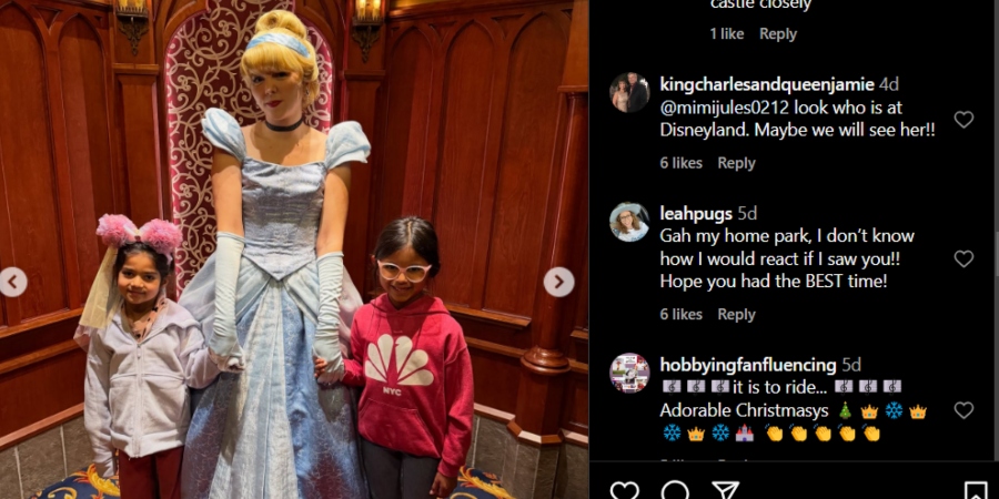 Haley and Hope spend some time with Cinderella. - Instagram