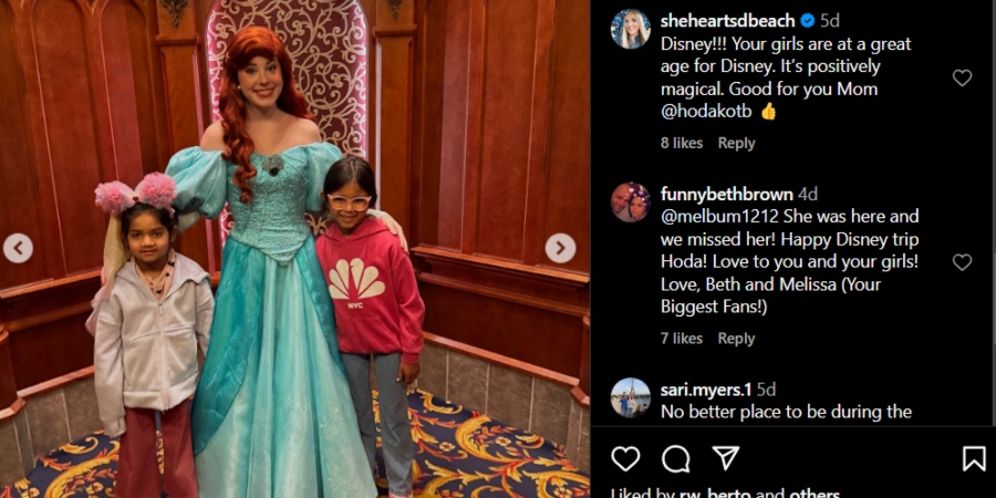 Hoda Kotb's daughters, Haley and Hope have a magical time with Ariel. - Instagram