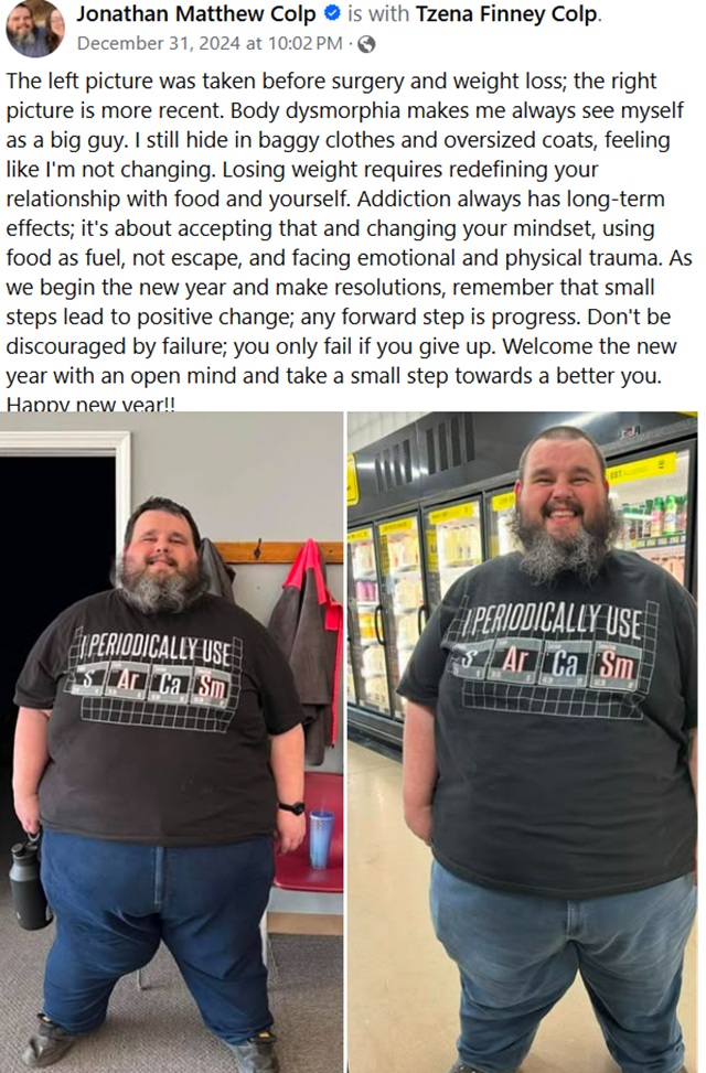 Jonathan Colp From My 600-Lb Life, Sourced From Jonathan Matthew Colp Facebook