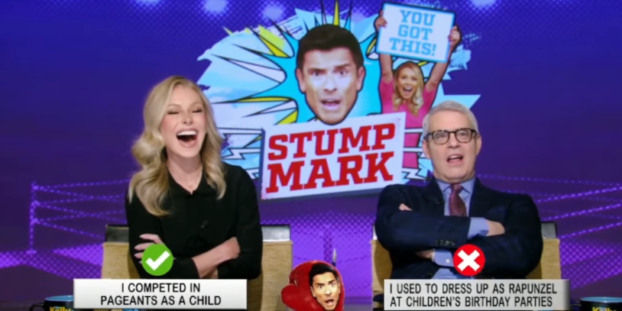 Kelly Ripa laughs at Andy Cohen for getting stumped. - Live With Kelly And Mark