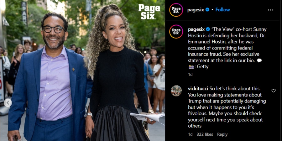 Sunny Hostin defends husband, Manny. - Instagram - Page Six