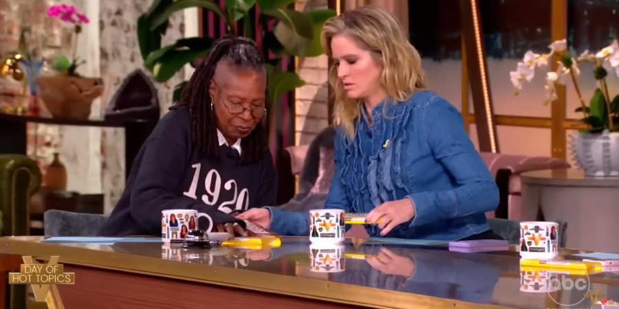 Whoopi Goldberg and Sara Haines shuffle the bars and exchange what Sunny Hostin offered. - The View