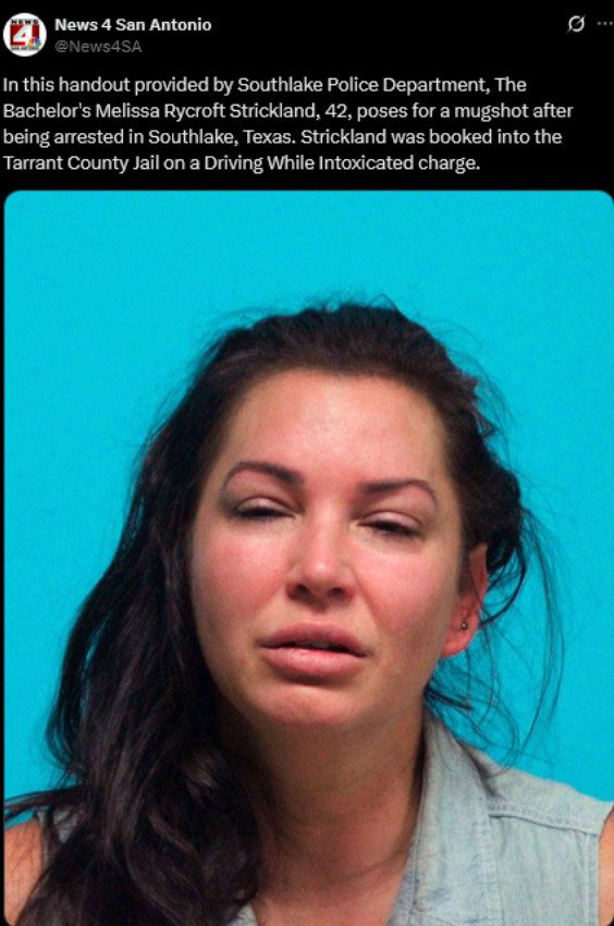 Melissa Rycroft mugshot/Credit: News 4 San Antonio Twitter