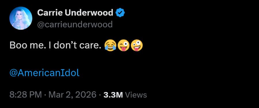 Credit: Carrie Underwood Twitter